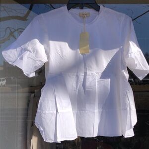 {$10 BUNDLED} New LOVE NOTES White Short Sleeved Flared Arm Top